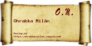 Ohrabka Milán névjegykártya